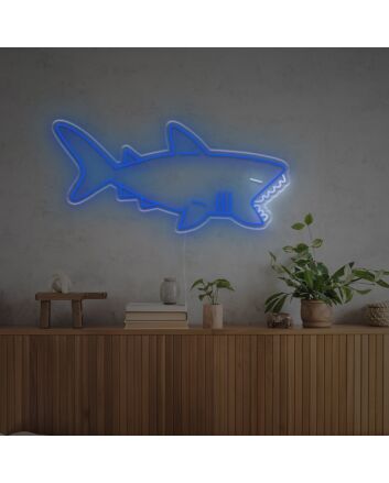 Fierce Big White Shark LED Neon Sign