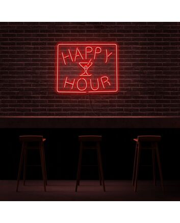 Happy Hour Neon Sign