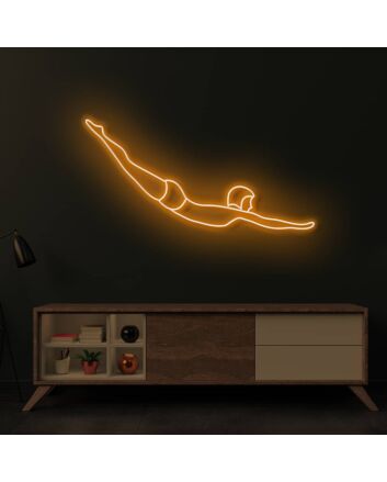 Cyan Diver LED Neon Sign