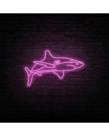 White Tip Shark Neon Sign