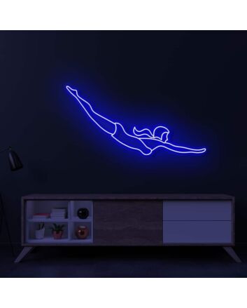 Cyan Blonde Diver LED Neon Sign