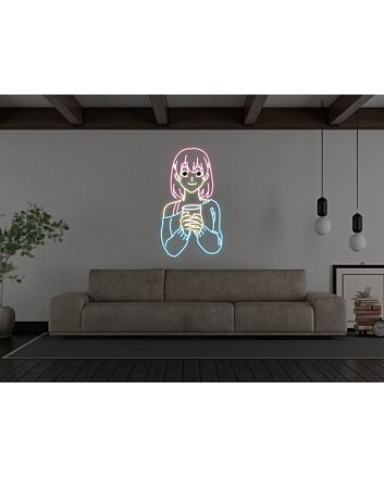 Anime Thirsty Girl Neon Sign