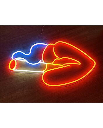 Lips Smoking Neon Sign