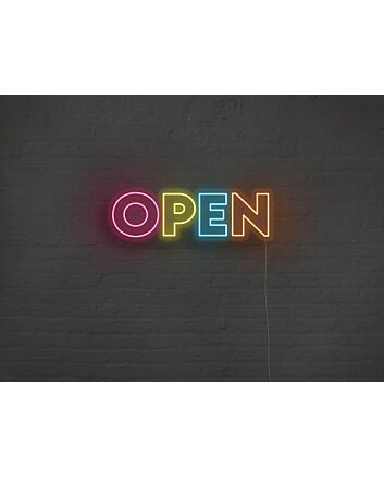 Rainbow Open Neon Sign