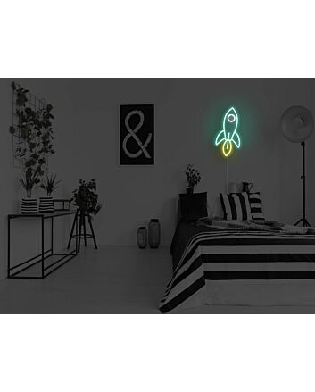 Rocket Ship Neon Sign