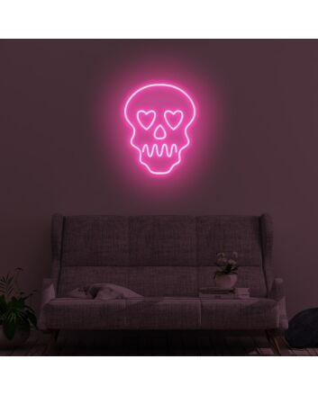 Skull With Hearts LED Neon Sign
