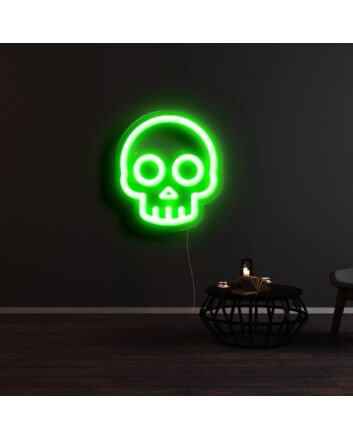 Cartoon Skull Head Neon Sign