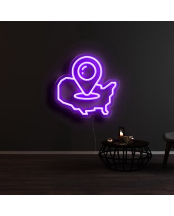 Mexico Map Pin Neon Sign