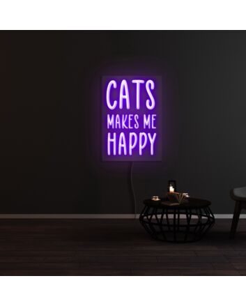 Cats Make Me Happy Neon Sign