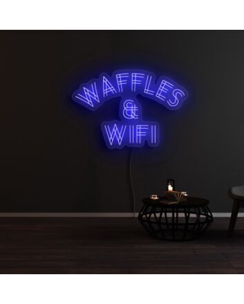 Waffles And Wifi Neon Sign