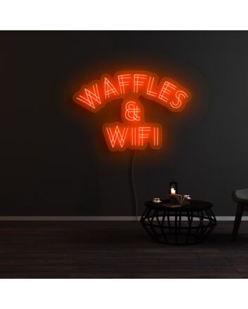 Waffles And Wifi Neon Sign