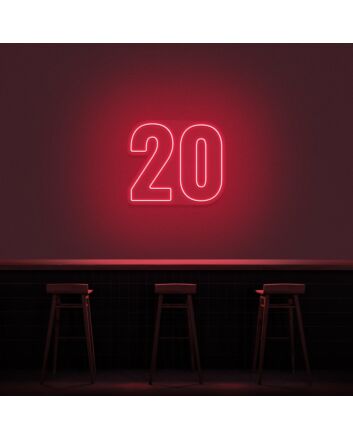 20 Neon Number Neon Sign
