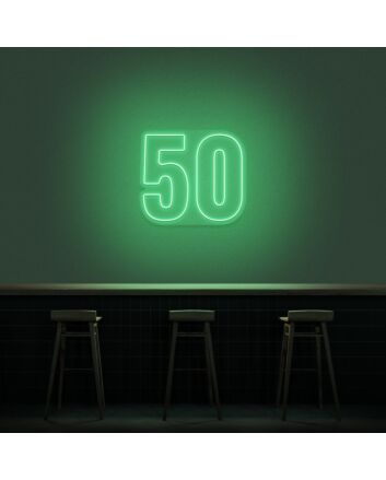 50 Neon Number Neon Sign
