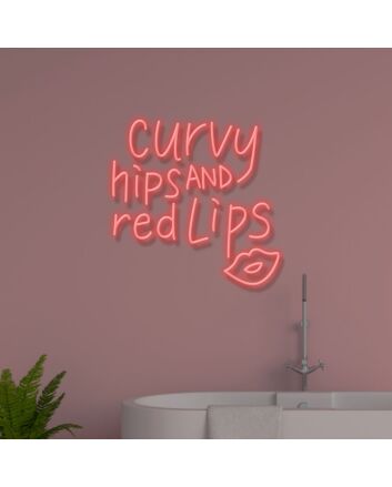Curvy Hips And Red Lips Neon Sign