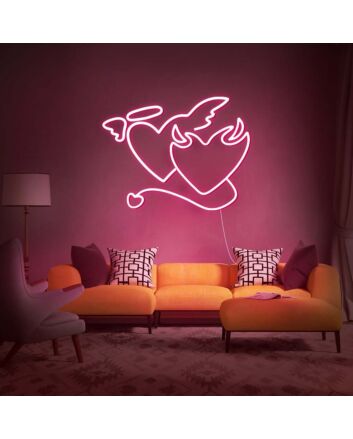 Devil Hearts Neon Sign