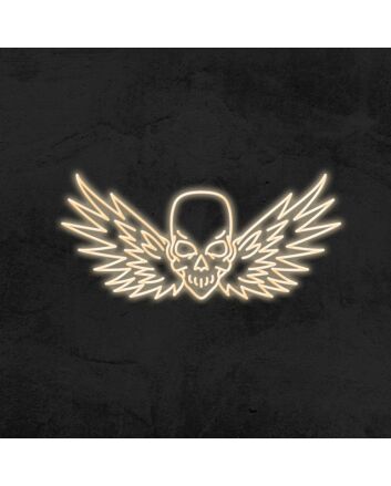 Flying Skull Neon Sign