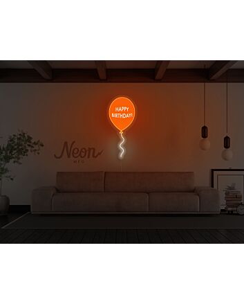 Happy Birthday Balloon Neon Sign