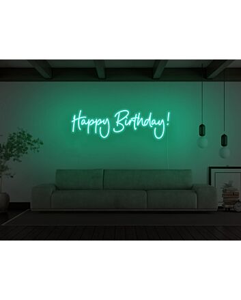 Happy Birthday Cursive Neon Sign