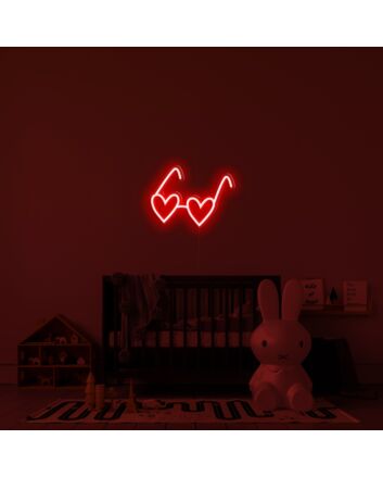 Heart Glasses Neon Sign