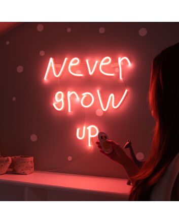 Never Grow Up Neon Sign
