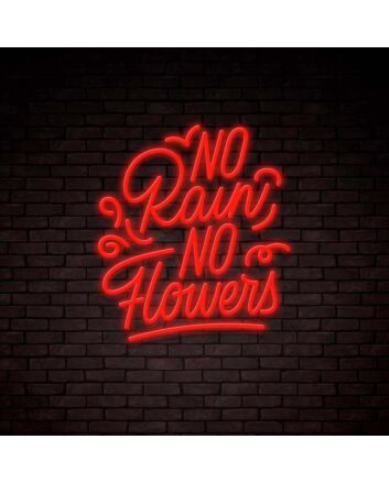 No Rain No Flowers Lettering Neon Sign