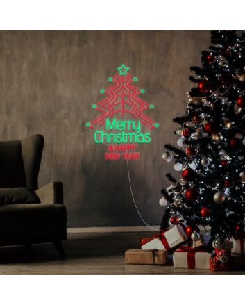 Merry Christmas And Happy New Year Neon Sign