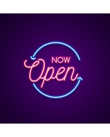 Now Open Round Neon Sign