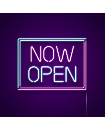 Now Open Square Neon Sign