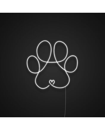 Pawprint Lineart Neon Sign