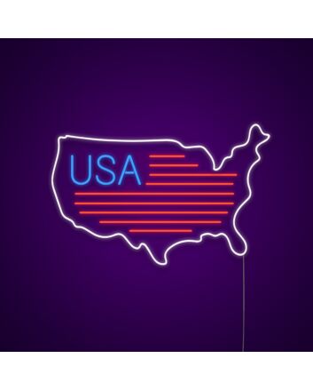 USA Map Flag Neon Sign MNC40573