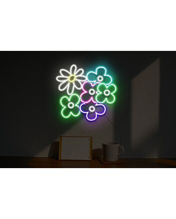 Daisy and Flowers Neon Sign