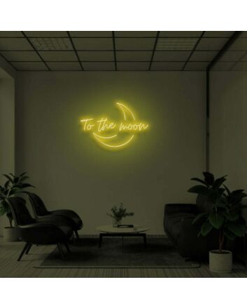 TO THE MOON V2" LED Neon Sign