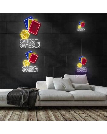 Cards and Games Neon Sign