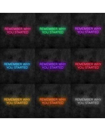 Remember Why You Started Neon Sign