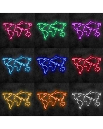 World Map Neon Sign