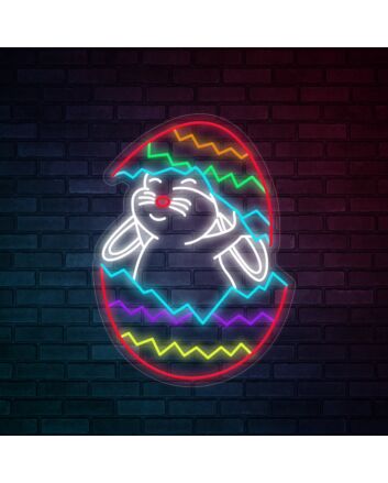 Easter Bunny Broken Egg Neon Sign