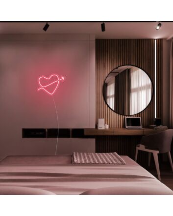 Mini Heart With Arrow Neon Sign