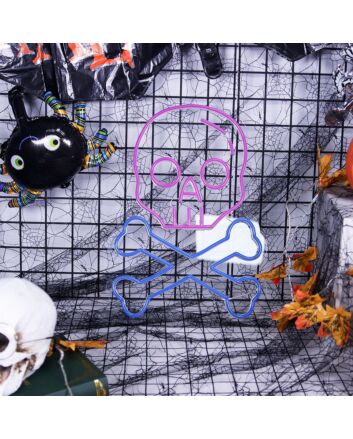 Skull X Bone Halloween Neon Sign
