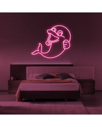 The Happy Dolphin Neon Sign