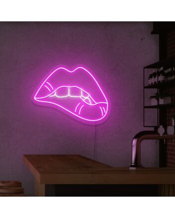 Biting Lip Neon Sign