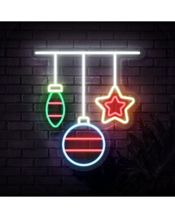 Christmas Ornaments Neon Sign