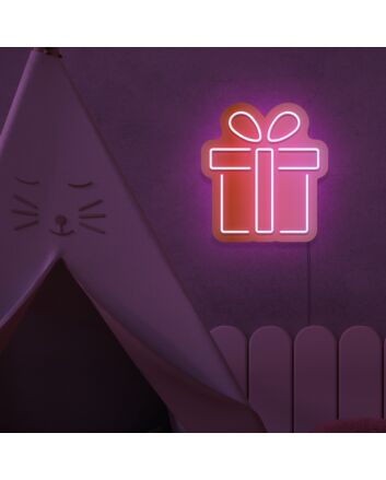 Gold Mirror Present Neon Sign