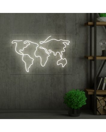World Map Neon Sign