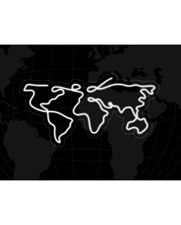 Travel Map World Map Neon Sign