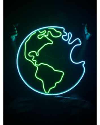 Earth Planet Neon Sign