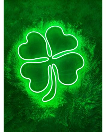 Four Leaf Clover Patricks Day Neon Sign