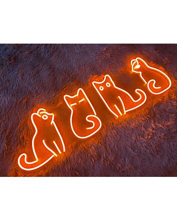 Cat Family Cat Lovers Neon Sign