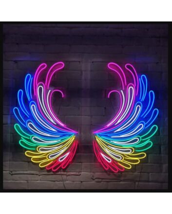 Angel Wings Colorful Neon Sign
