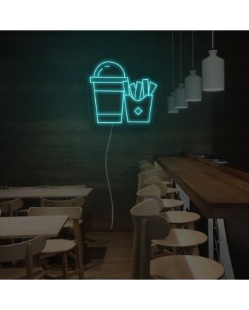 Drinks And Frenchfried Neon Sign