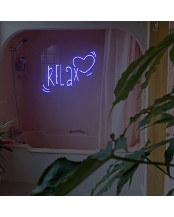 Relax And Heart Neon Sign